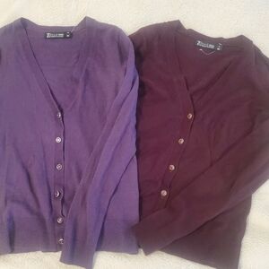 New York And CO Women's Cardigans - Violet and Burgundy XS